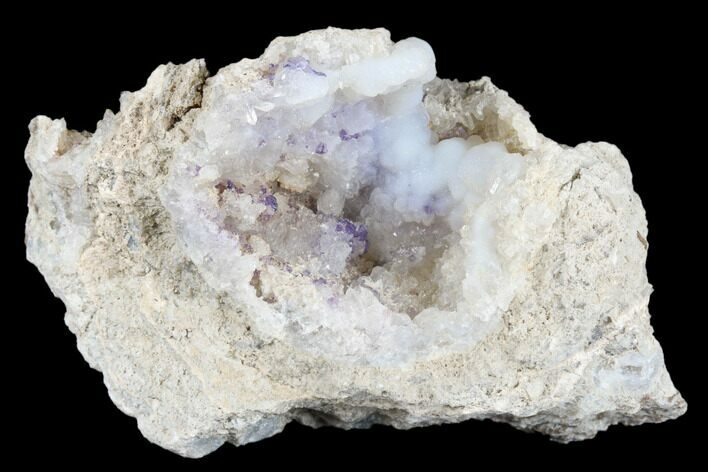 Purple Fluorite & Chalcedony Geode Section - Fluorescent! #182399